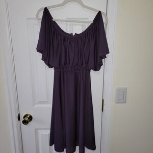 Young Edwardian By Arpeja Dress 7 Dusty Purple Chiffon Vintage Disco Retro AS IS